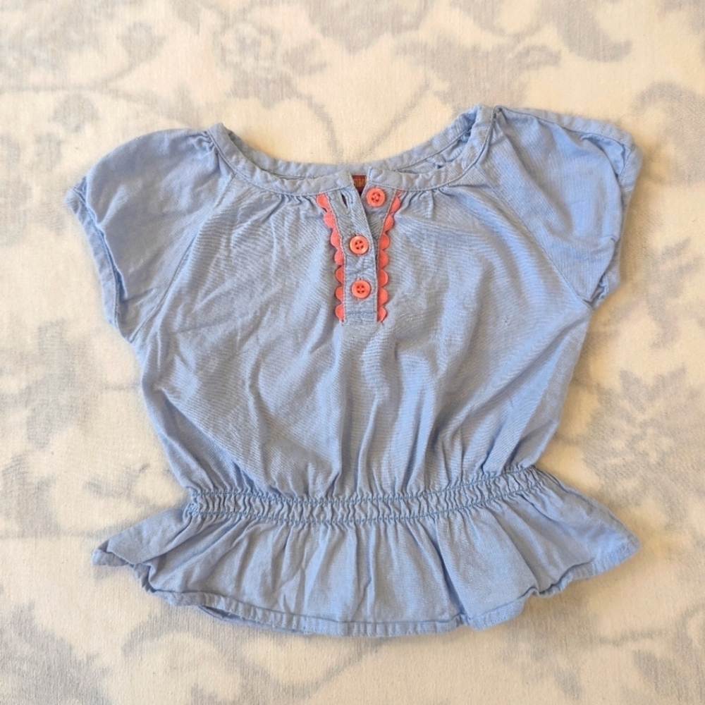 Penelope Mack blue cotton blouse for girls size 24 months